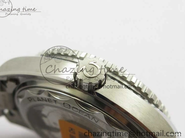 0116 Planet Ocean 39.5mm Black Ceramic Bezel SS VSF 1:1 Best Edition Black Dial on SS Bracelet A Stretchable 7890